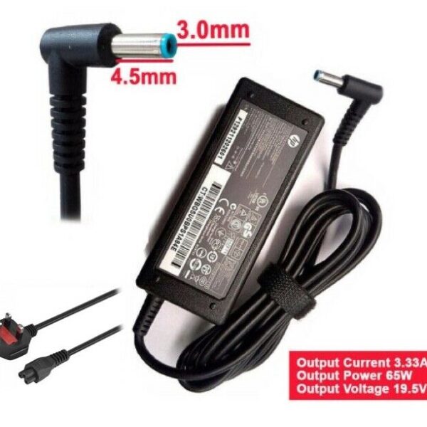 HP 65W Blue Pin Laptop Charger - 19.5V 3.33A Smart AC Adapter (4.5mm x 3.0mm)