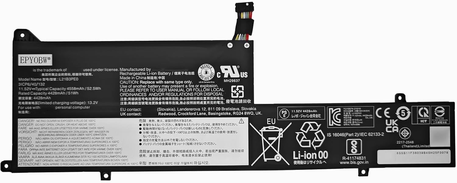 71a-o9ghywL._AC_SL1500_ L21B3PE0 Laptop Battery 52.5Wh Compatible with Lenovo Flex 7-14IRU8 5-14ALC7 / IdeaPad Flex 5-14IAU7 5-14ALC7 5-14ABR8 5-14IRU8 5-16ALC7 5-16IRU8 5-16IAU7 7-14IAU7 Series L21M3PE1 L21L3PE0 - Image 1