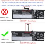 Lenovo Yoga Pro 7 14IRH8 14APH8 14ARP8 14IMH9 / Slim Pro 7 14APH8 14ARP8 Series SB11N45331 5B11 N45333 7 RJ40G L22C4PF4 - Cable largo para portátil de 73 Wh 4705 mAh 15.52 V, compatible con - Image 6