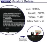 BN06XL Laptop Battery Replacement for HP Spectre X360 15-EB0005UR 15-EB0025TX 15-EB0035TX 15-EB0053TX 15-EB0083NR Series Notebook BN06072XL L68235-1C1 HSTNN-IB9A 68299-0055 11.55V 72.9Wh - Image 3
