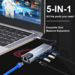 Speedx (sp-tc501) 5 In 1 Multi-port Type C 4k Hdmi Usb 3.0 Converter Good Ic Big Packing - Image 2